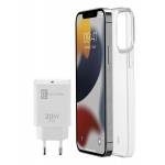 iPhone 13 Mini starter kit reislader usb-c 20W + hoesje transparant 