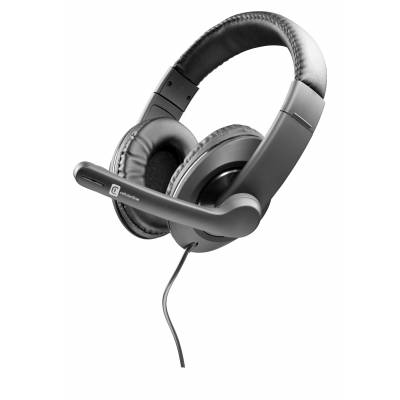 Join over-ear wired avec microphone noir Cellularline