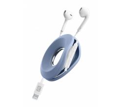 Hoop in-ear HPH + kabelhaspel MFI wit Cellularline