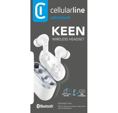 Keen in-ear HPH BT TWS wit  Cellularline
