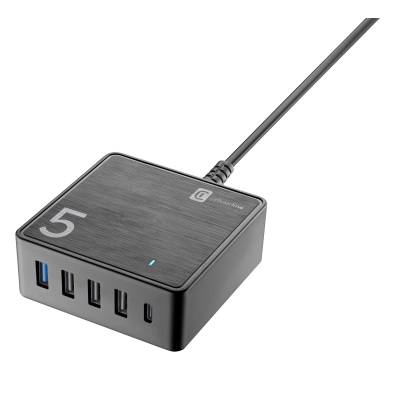 Reislader home+office multipower 5 ports usb 60W zwart Cellularline