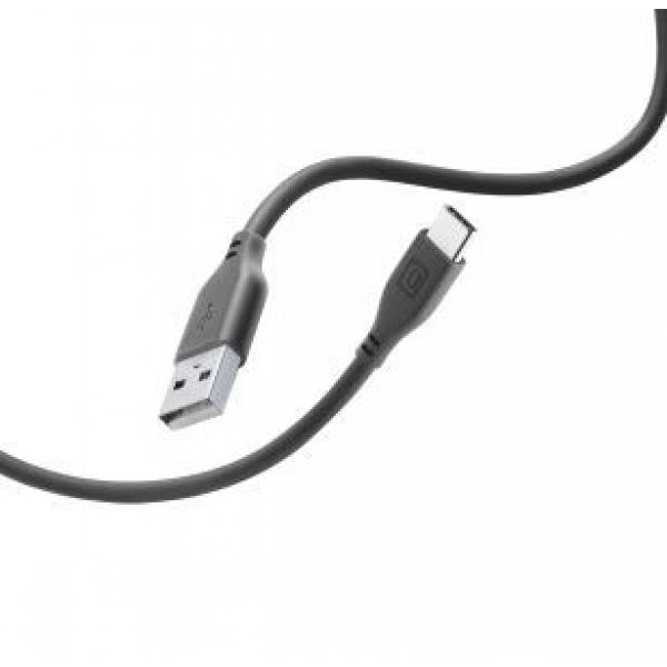 Soft kabel USB-A naar USB-C 12m zwart 