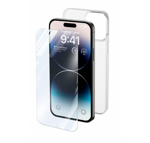 iPhone 14 Pro Max Protection Kit Hoesje & Screen Protector transparant  Cellularline