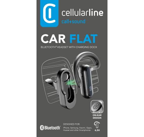 BT headset Flat met carholder zwart  Cellularline