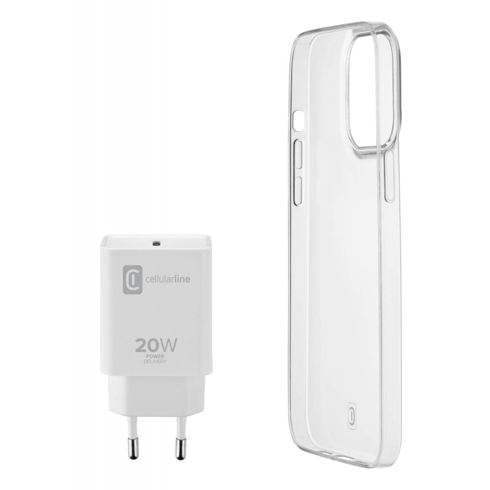 iPhone 13 starter kit reislader usb-c 20W + hoesje transparant 