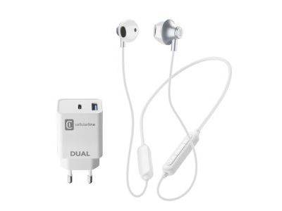 iPhone kit lader 20W + BT headset wit