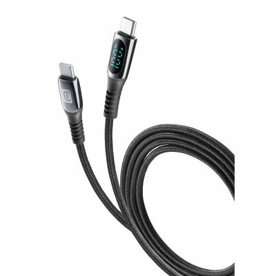 CELLULARLINE DATAKABEL USB-C NAAR USB-C 2M MET DISPLAY ZWART (USBDATADISC2CTAB2K)  Cellularline