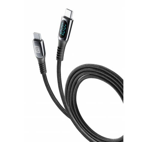 CELLULARLINE DATAKABEL USB-C NAAR USB-C 2M MET DISPLAY ZWART (USBDATADISC2CTAB2K)  Cellularline