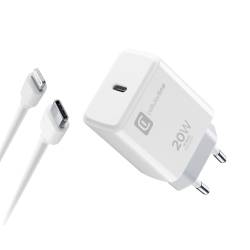 Cellularline Reislader USB-C-opladerset 20W USB-C naar Lightning iPhone 8 of later 