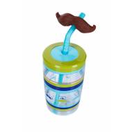 Funny Straw Electric Blue Mustache 