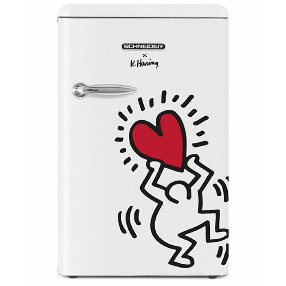 Schneider Koelkast vrijstaand Keith Haring tafelmodel koelkast 109L wit