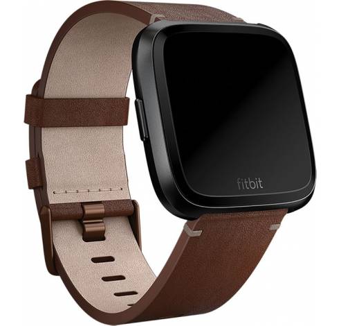 Band cognac leer Large voor Versa Smartwatch  Fitbit