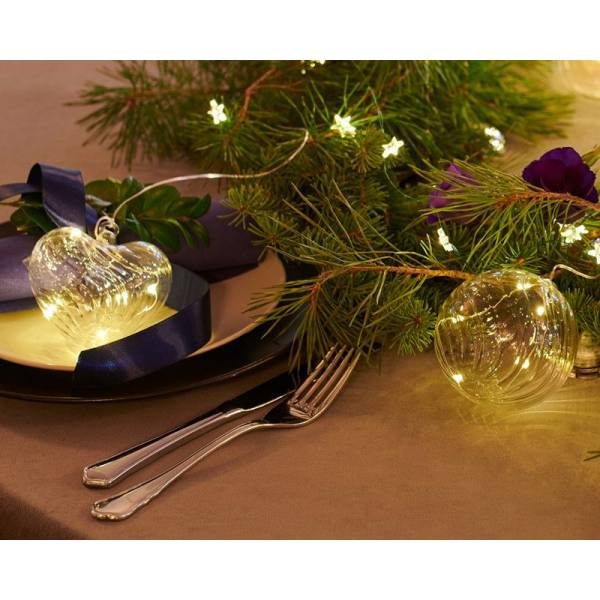 Kerstverlichting Wave Ball, diam 8, Clear 