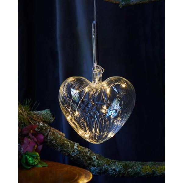 Kerstverlichting Wave Heart, diam 15, Clear 