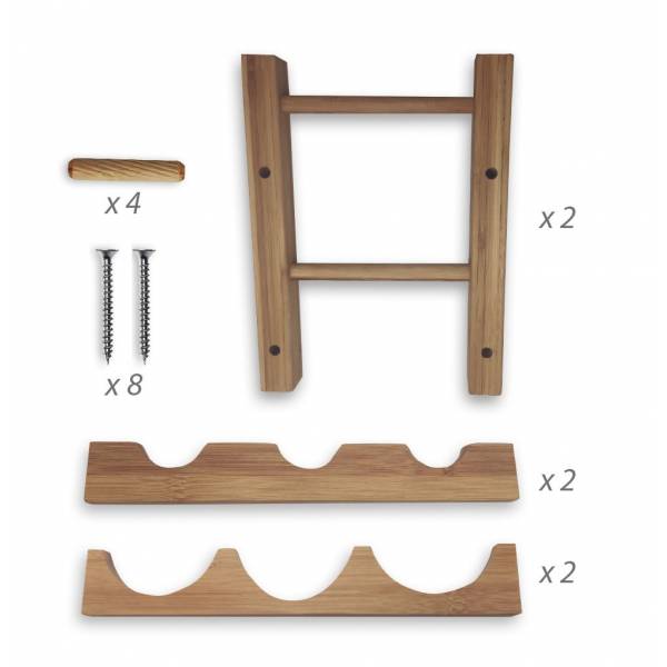 Wijnrek in bamboe voor 6 flessen 