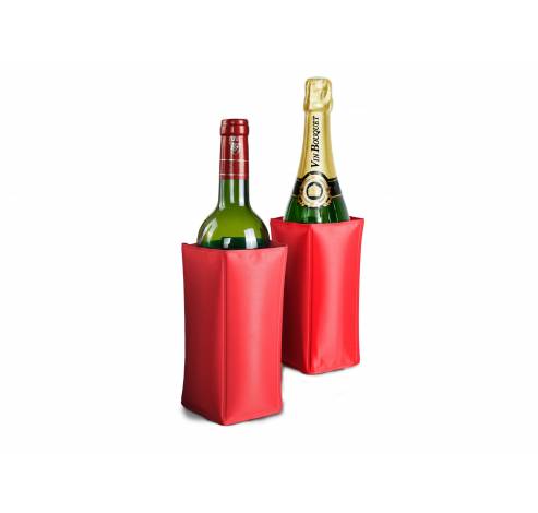 Flessenkoeler met gel rood  Vin Bouquet 