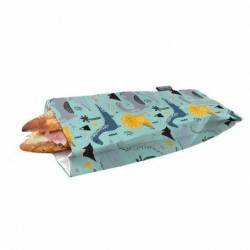 Lunchzak snack en stokbrood dinosaurus - 30x11cm 