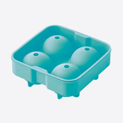 Ijsballenvorm uit silicone voor 4 ijsballen aquablauw ø 4.5cm 
