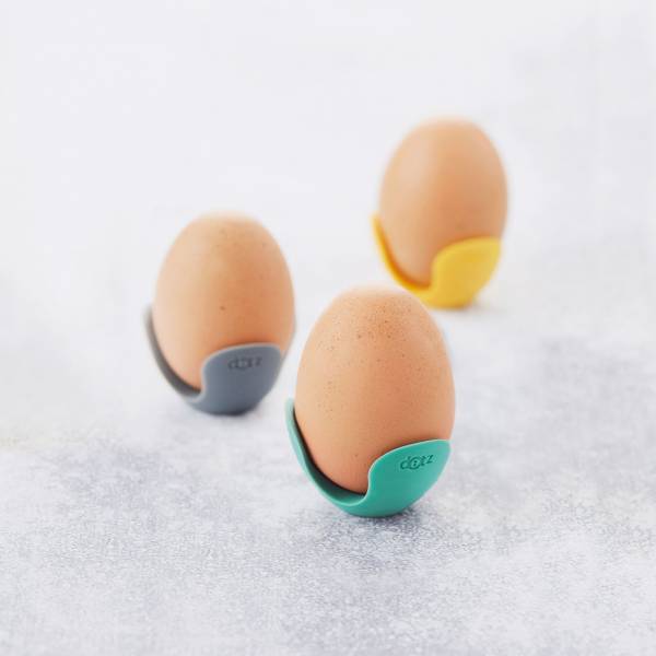 Silicone eierdopje geel - grijs of aquablauw by Nik Baeyens 