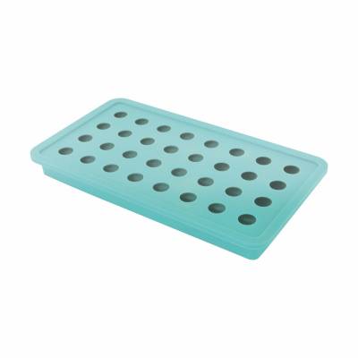 Ijsblokjesvorm uit silicone voor 32 ijsparels aquablauw 
