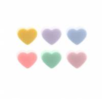 Set de 6 marqueurs de verre en silicone multicolore coeur 
