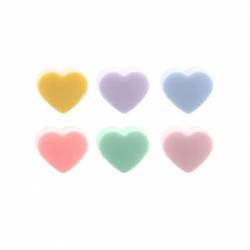 Set van 6 glasmarkers uit silicone multicolor hart 