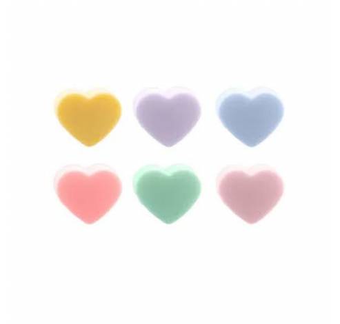 Set de 6 marqueurs de verre en silicone multicolore coeur  Dotz