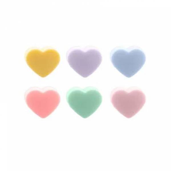 Dotz Set van 6 glasmarkers uit silicone multicolor hart