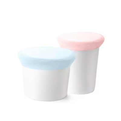 set de 2 couvercles en silicone bleu et rose Ø 9 & 11.5cm  Dotz