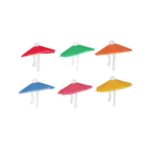 set van 6 glasmarkers uit silicone parasol  Dotz