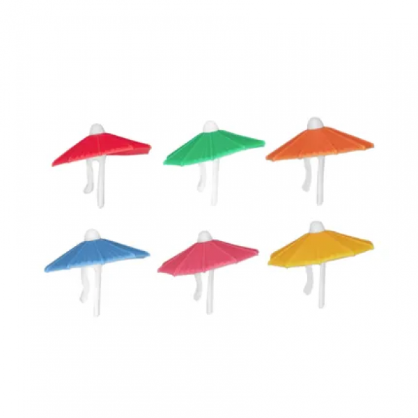 set van 6 glasmarkers uit silicone parasol 