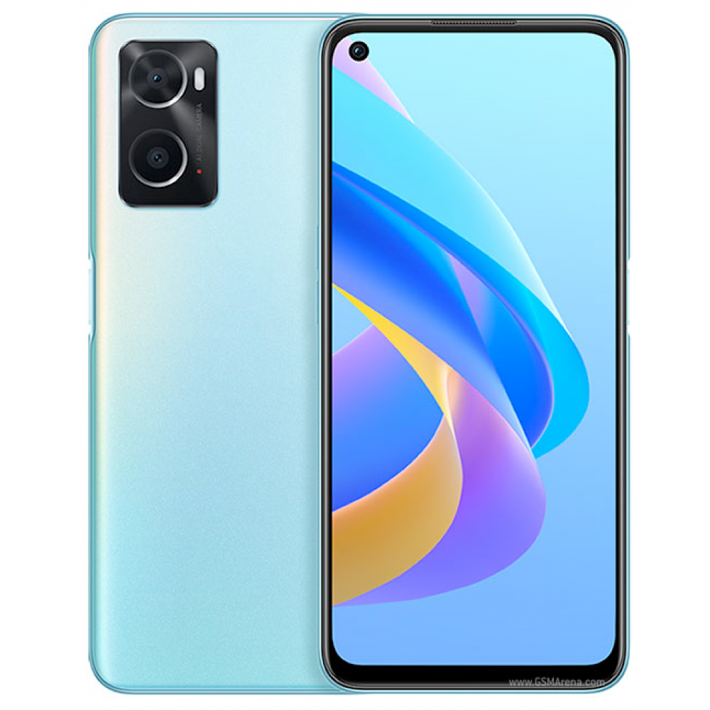 Oppo Smartphone A76 4G glowing blue
