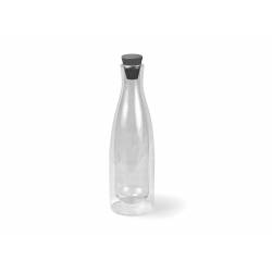 Drop dubbelwandige fles uit borosilicaatglas met silicone dop zwart 1L 