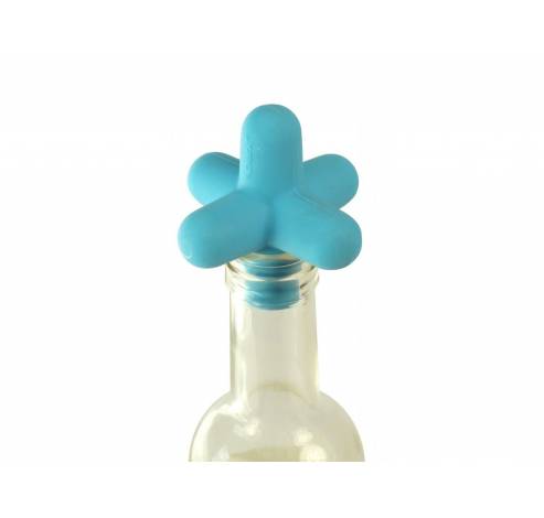 Spark flessenstop uit silicone blauw 5x5x5cm  Cookut