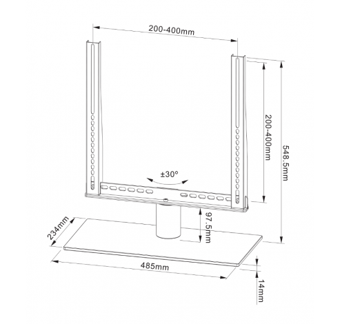 Universele draaibare TV voet geschikt voor 32-42 Inch TV’s  Cavus