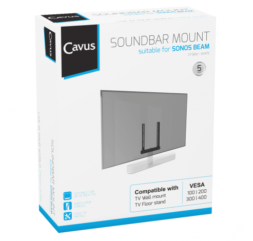 Soundbar Frame voor Sonos Beam Wit  Cavus
