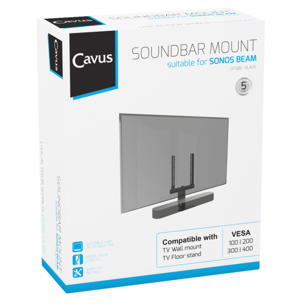 Cavus Soundbar Frame voor Sonos Beam Zwart