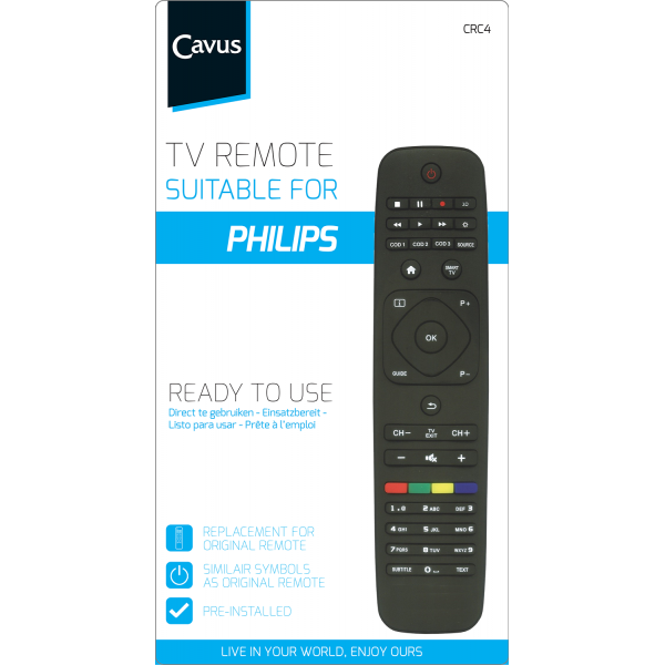 Cavus TV afstandsbediening voor Philips