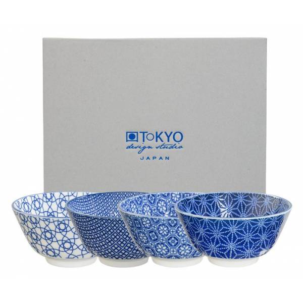 Nippon Blue Rice Bowl set4 12x6.4cm TRBSNB/A 1/16 