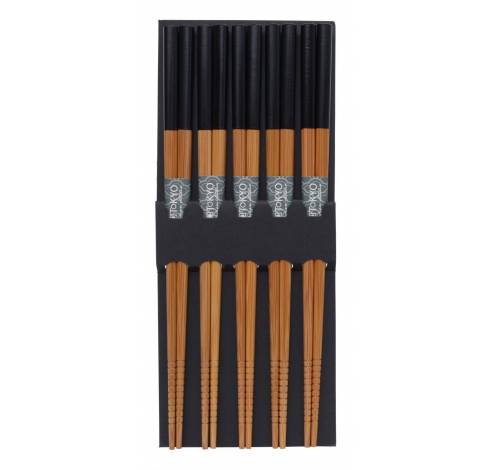 TDS Bamboo Chopstick Set/5 Black TCHS-6 10/200  Tokyo Design Studio