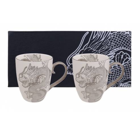 Ltd Edition Nippon Platinum Mug Set 2pcs 8.5x10.2cm 380ml Dragon  Tokyo Design Studio