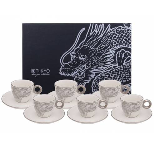 Ltd Edition Dragon Platinum Espresso Set 18pcs  Tokyo Design Studio