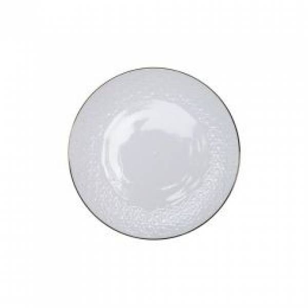 Nippon White Plate 25cm Stripe 6/48 