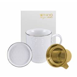 Tokyo Design Studio Nippon White Mugset + Golden Filter, Stripe, 380ml, giftbox 