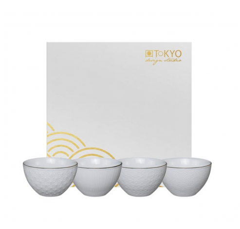 Nippon White Bowl Set 4pcs 11,4x7cm 1/6  Tokyo Design Studio