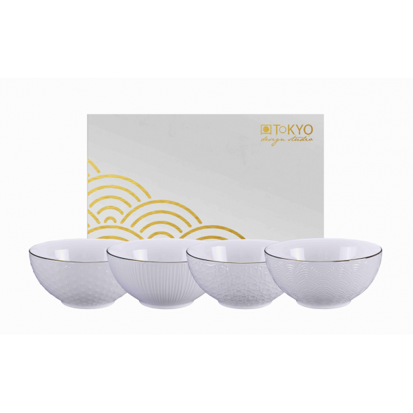 Nippon White Bowl Set 4pcs 15x7cm 1/6 