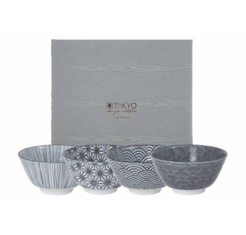 Nippon Black Rice Bowl Set van 4  Tokyo Design Studio