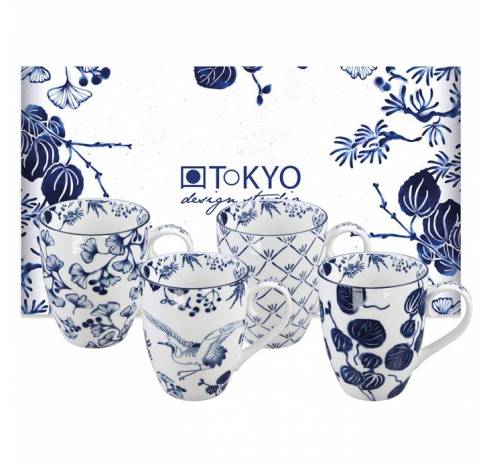 Flora Japonica Mug Set/4, 380ml, giftbox /6  Tokyo Design Studio