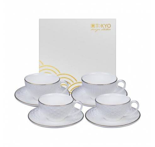 Nippon White Cup&Saucer Set/4, 180ml, giftbox /6  Tokyo Design Studio