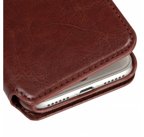 iPhone SE (2020)/8/7/6 wallet hoesje magnetisch berlin donker bruin  Holdit